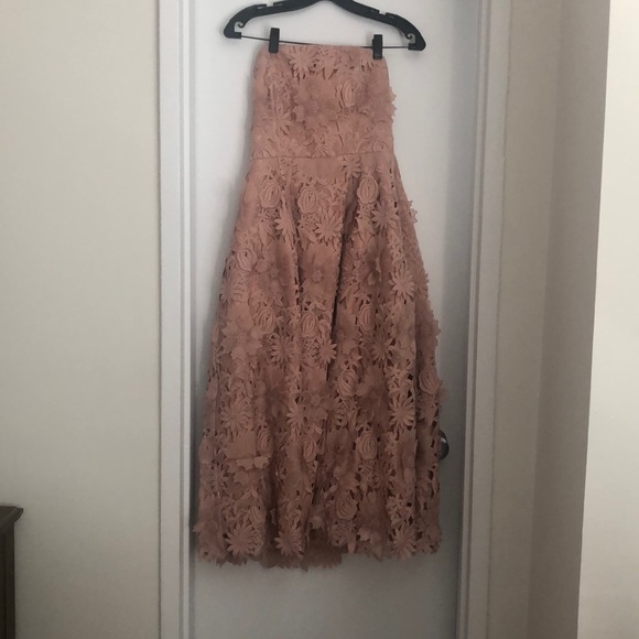 Light Pink Nicholas Strapless Gown - Picture 3 of 5